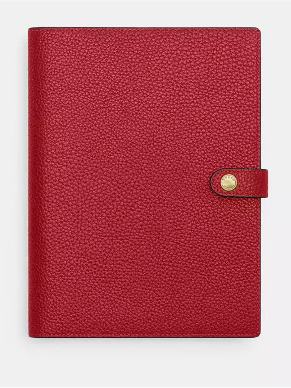 Coach Red Pebbled Leather with Gold Snap